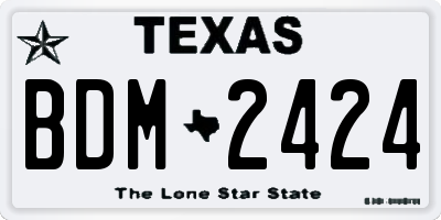 TX license plate BDM2424
