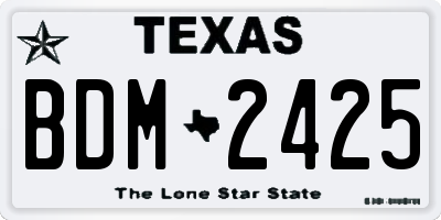 TX license plate BDM2425