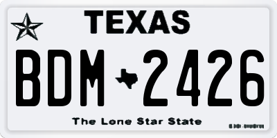 TX license plate BDM2426