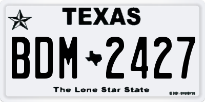 TX license plate BDM2427
