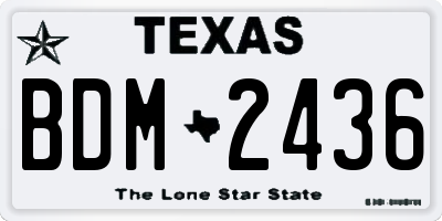 TX license plate BDM2436