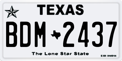 TX license plate BDM2437