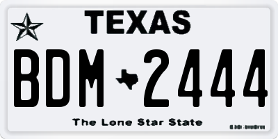 TX license plate BDM2444