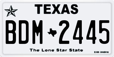 TX license plate BDM2445