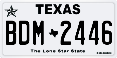 TX license plate BDM2446
