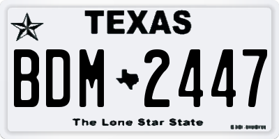 TX license plate BDM2447
