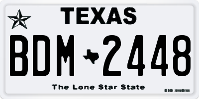 TX license plate BDM2448