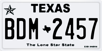TX license plate BDM2457