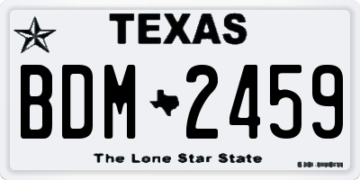 TX license plate BDM2459