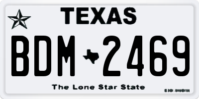 TX license plate BDM2469
