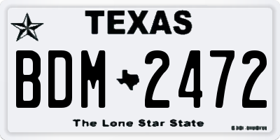 TX license plate BDM2472