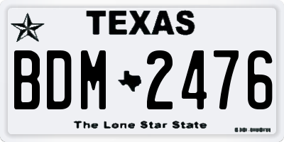 TX license plate BDM2476
