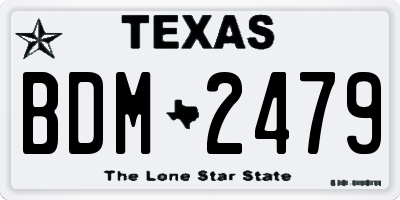 TX license plate BDM2479