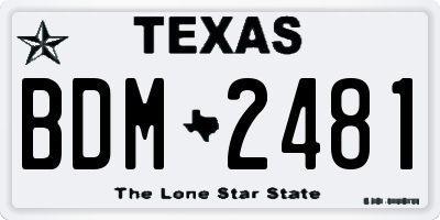 TX license plate BDM2481