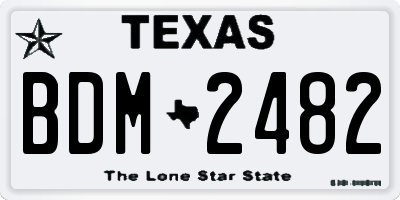 TX license plate BDM2482