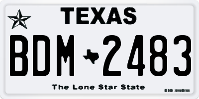 TX license plate BDM2483