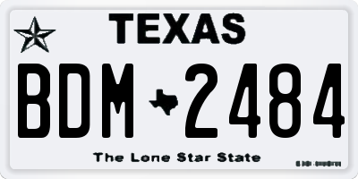 TX license plate BDM2484