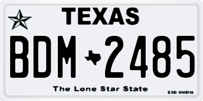 TX license plate BDM2485