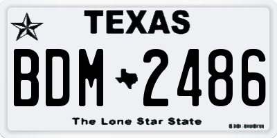 TX license plate BDM2486