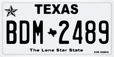 TX license plate BDM2489