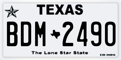 TX license plate BDM2490
