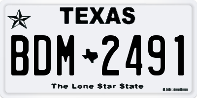 TX license plate BDM2491