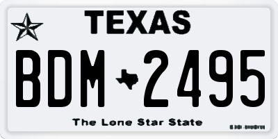 TX license plate BDM2495