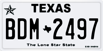 TX license plate BDM2497