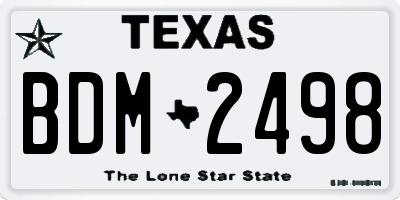 TX license plate BDM2498
