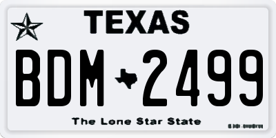 TX license plate BDM2499