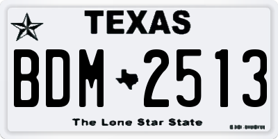 TX license plate BDM2513