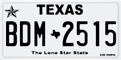 TX license plate BDM2515