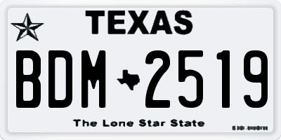 TX license plate BDM2519