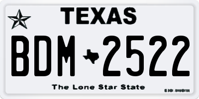 TX license plate BDM2522