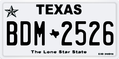TX license plate BDM2526