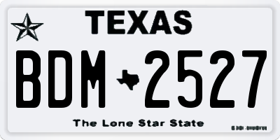 TX license plate BDM2527