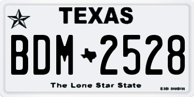 TX license plate BDM2528