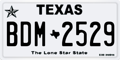 TX license plate BDM2529