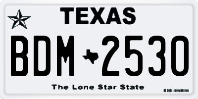 TX license plate BDM2530