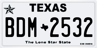 TX license plate BDM2532