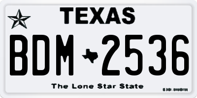 TX license plate BDM2536