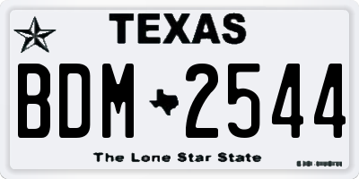 TX license plate BDM2544