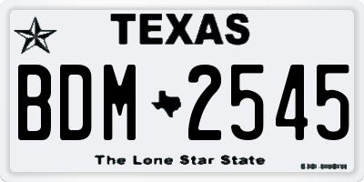 TX license plate BDM2545