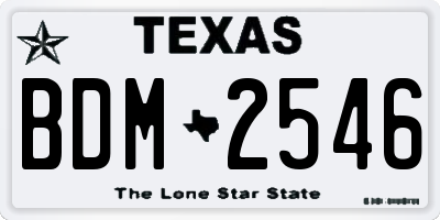 TX license plate BDM2546