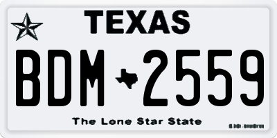 TX license plate BDM2559