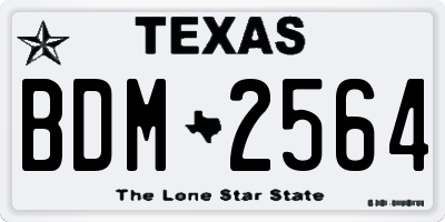 TX license plate BDM2564