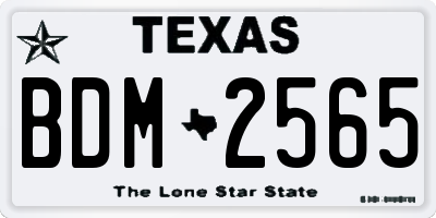 TX license plate BDM2565