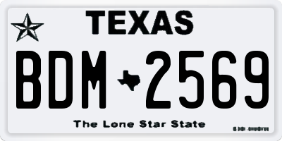 TX license plate BDM2569
