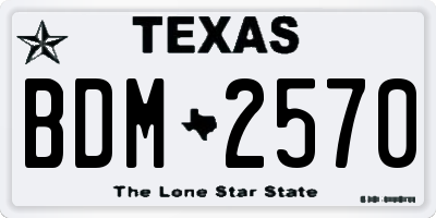 TX license plate BDM2570