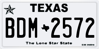 TX license plate BDM2572